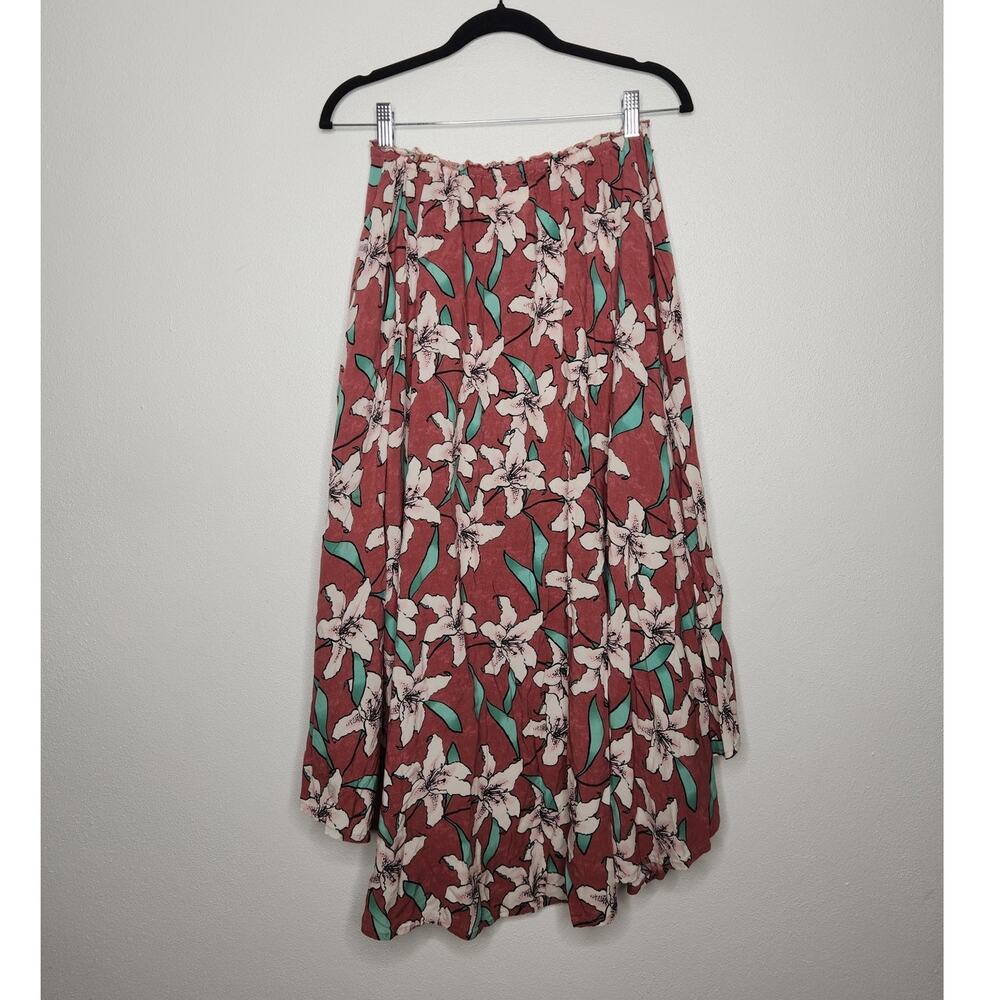 y2k O'Neill Floral Boho Surf Skate Skirt Beach Coastal S Rayon Hawaiian Hawaii - Picture 5 of 5